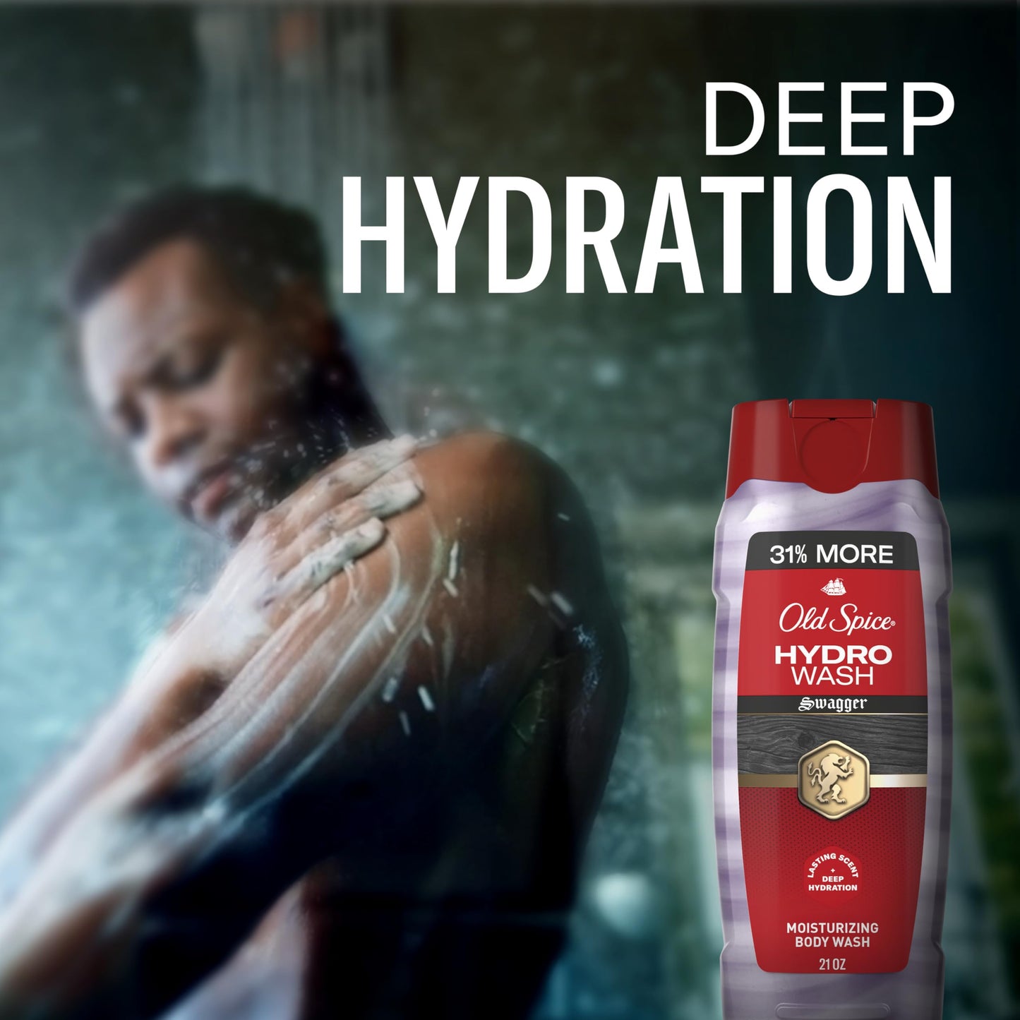 Old Spice Moisturizing Body Wash for Men, Hydro Wash, 2-in-1 Long Lasting Scent & Deep Hydration, 24/7 Shower Fresh, Swagger Scent, 21 oz (Pack of 2) Beauty & Personal Care Old Spice