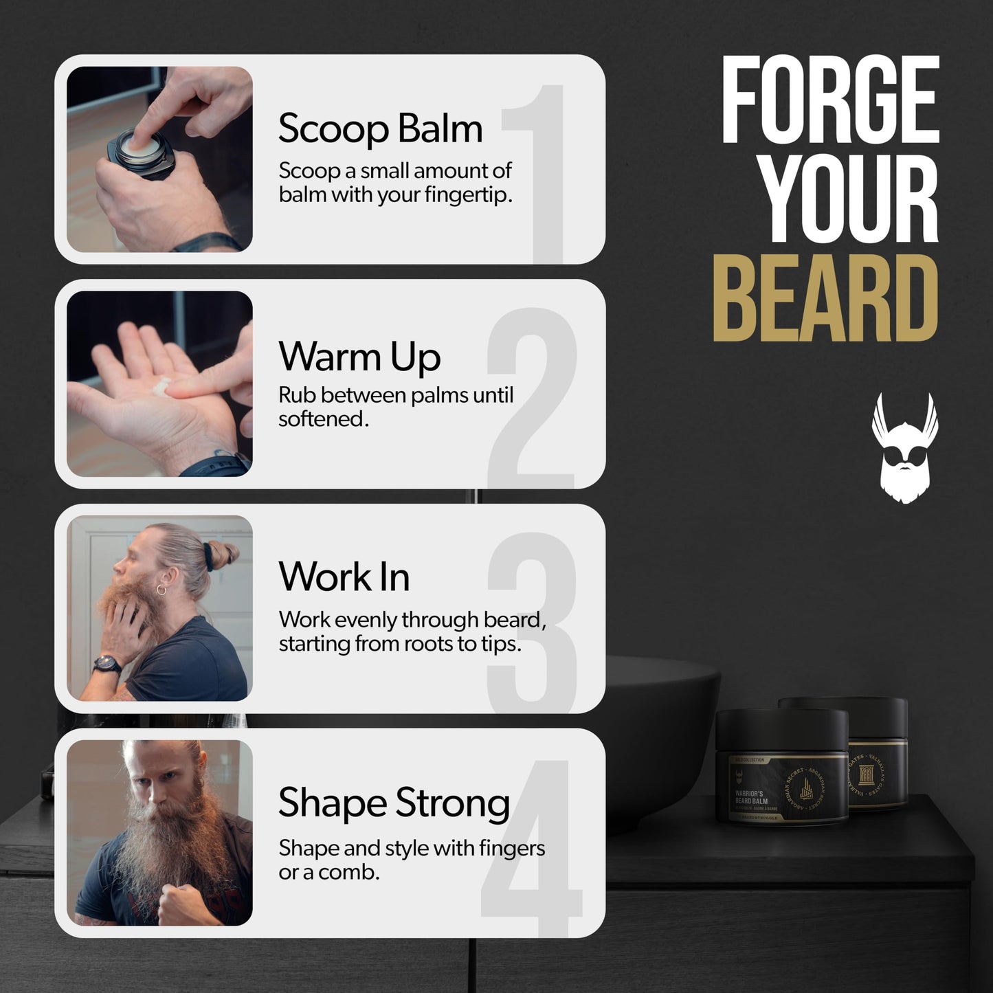 The Beard Struggle Warrior’s Beard Balm - Gold Collection, Asgardian Secret - Non-Greasy Low-Hold Formula, Luxurious Cologne-Grade Fragrances 100% Beauty and Personal Care The Beard Struggle