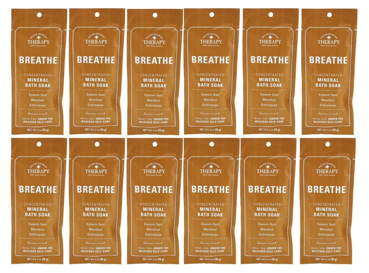 Village Naturals Mineral Bath Soak Breath Lemon Mint 2 Ounce (12 Pieces) Beauty and Personal Care Village Naturals Therapy