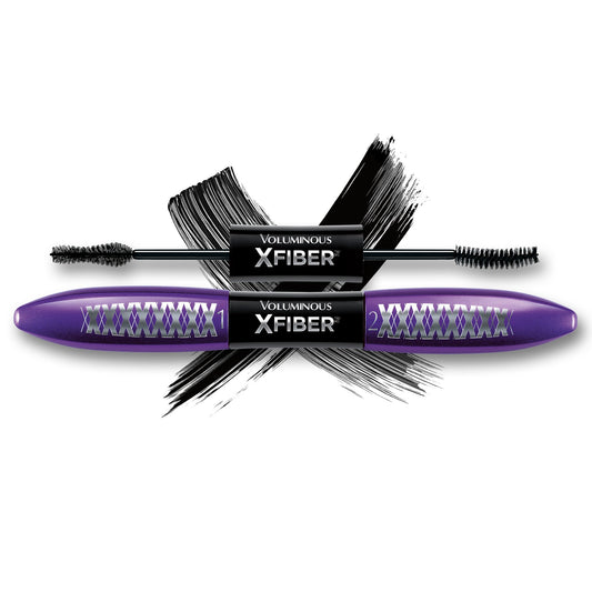 L’Oréal Paris Makeup Voluminous X Fiber Waterproof Mascara with Black Primer, Blackest Black, 1 Tube