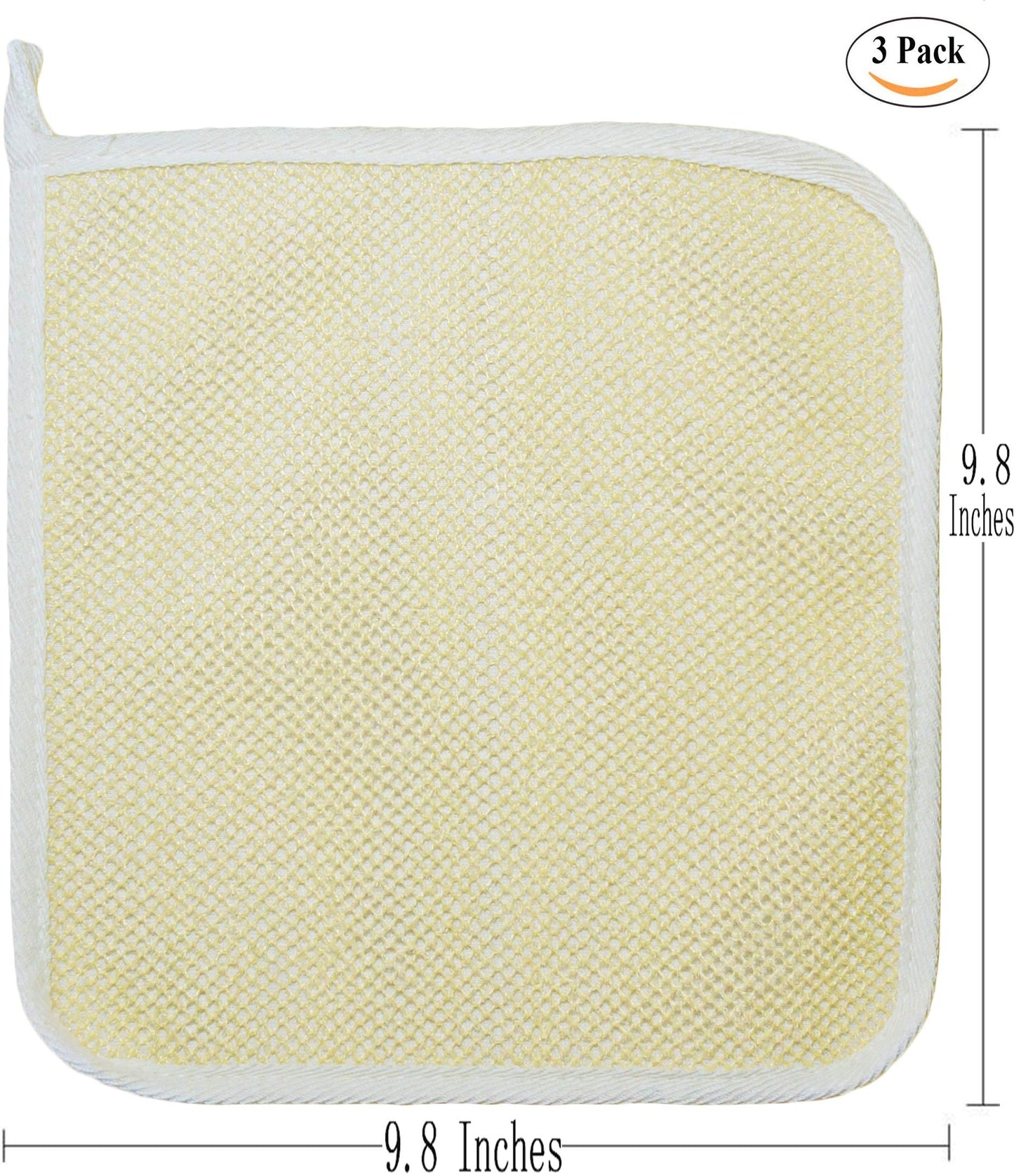 3 pcs/Set Dual-Sided with Soft Weave Exfoliating Scrub and Soft Terry Cloth Towel Home Spa Exfoliating Face and Body - Shower Scrubber - Remove Dead Beauty & Personal Care JINS-Hung