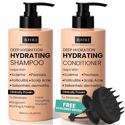 34 OZ Hydrating Shampoo & Conditioner Set for Dry, Damaged, Oily & Fine Hair | Strengthens Roots for Thicker, Stronger Hair, Nourishes Scalp, Reduces Beauty & Personal Care Rida Hair Research Institute