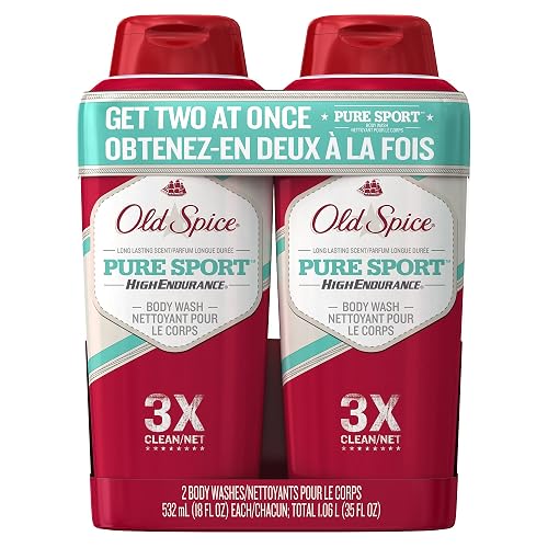 Old Spice High Endurance Pure Sport Scent Men's Body Wash Twin Pack, 36 Fluid Ounce Beauty & Personal Care Old Spice