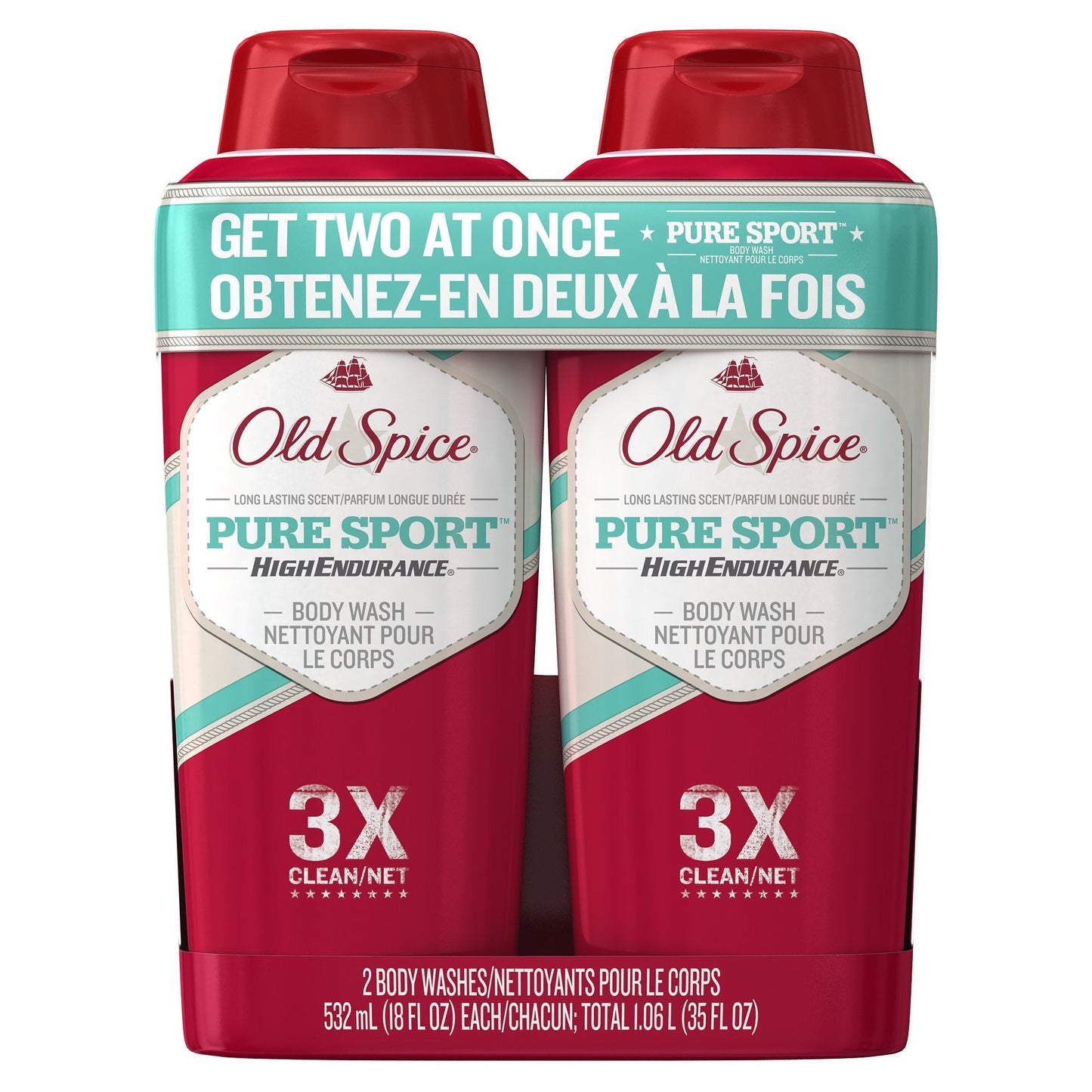 Old Spice High Endurance Pure Sport Scent Men's Body Wash Twin Pack, 36 Fluid Ounce Beauty & Personal Care Old Spice