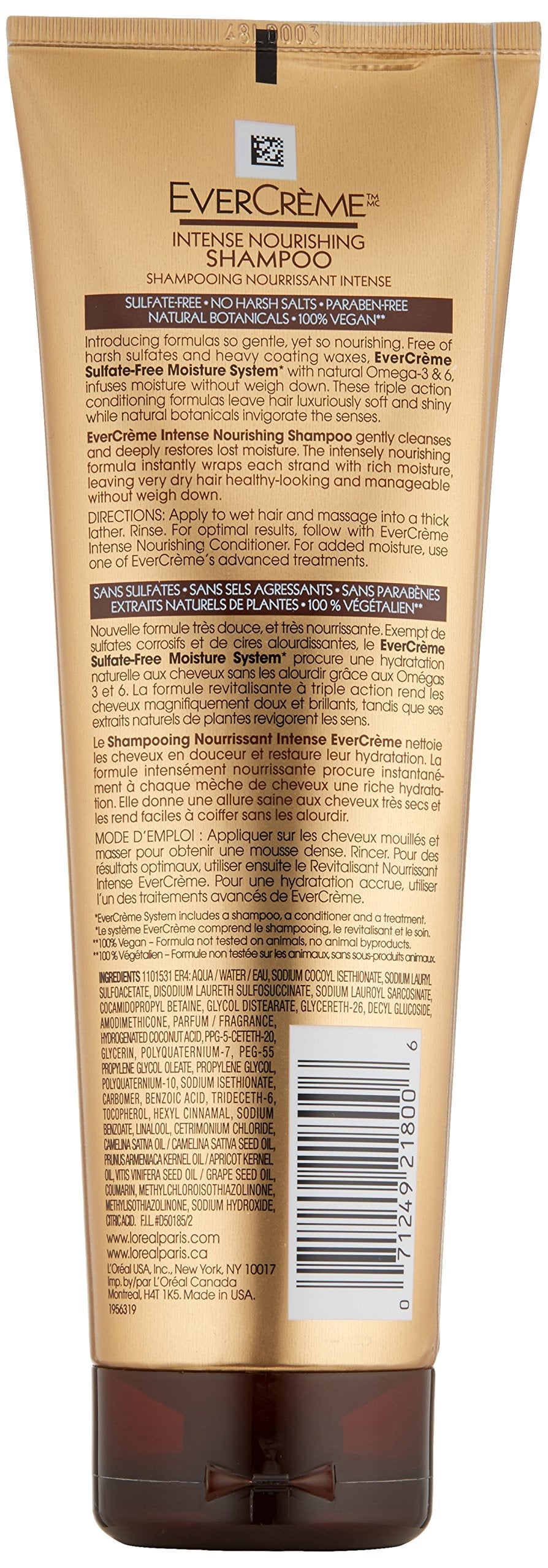 L'Oreal Evercreme Intense Nourishing Shampoo, 8.5 Fluid Ounce Beauty & Personal Care L'Oreal Paris