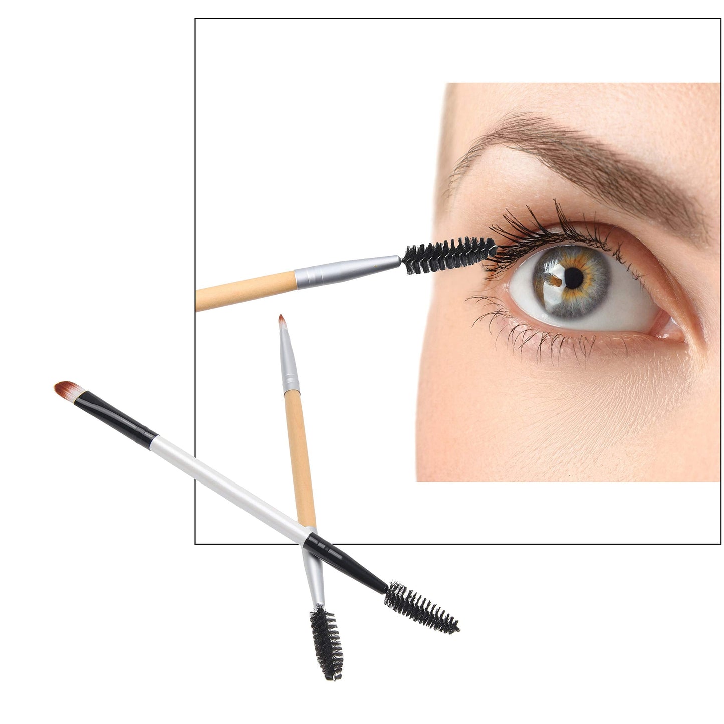 Kare & Kind 15 pcs Double Ended Eye Makeup Brushe Set - Highlight, Contour, Blend Makeup Cosmetics - Liquid Makeup, Powder, Foundation, Concealer Beauty & Personal Care Kare & Kind