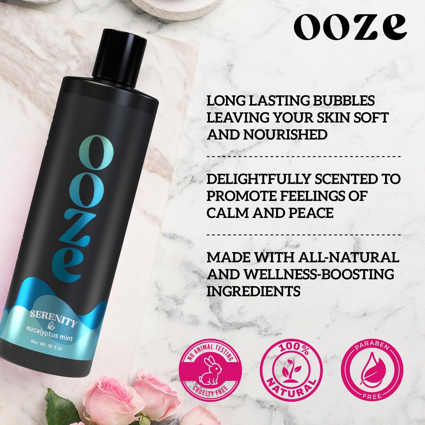 OOZE Eucalyptus Mint Bubble Bath (473ml) - Bubble Bath for Women Relaxing, Clean, Crisp & Refreshing - Self-Care & Wellness - Zero Parabens Beauty and Personal Care OOZE Bath
