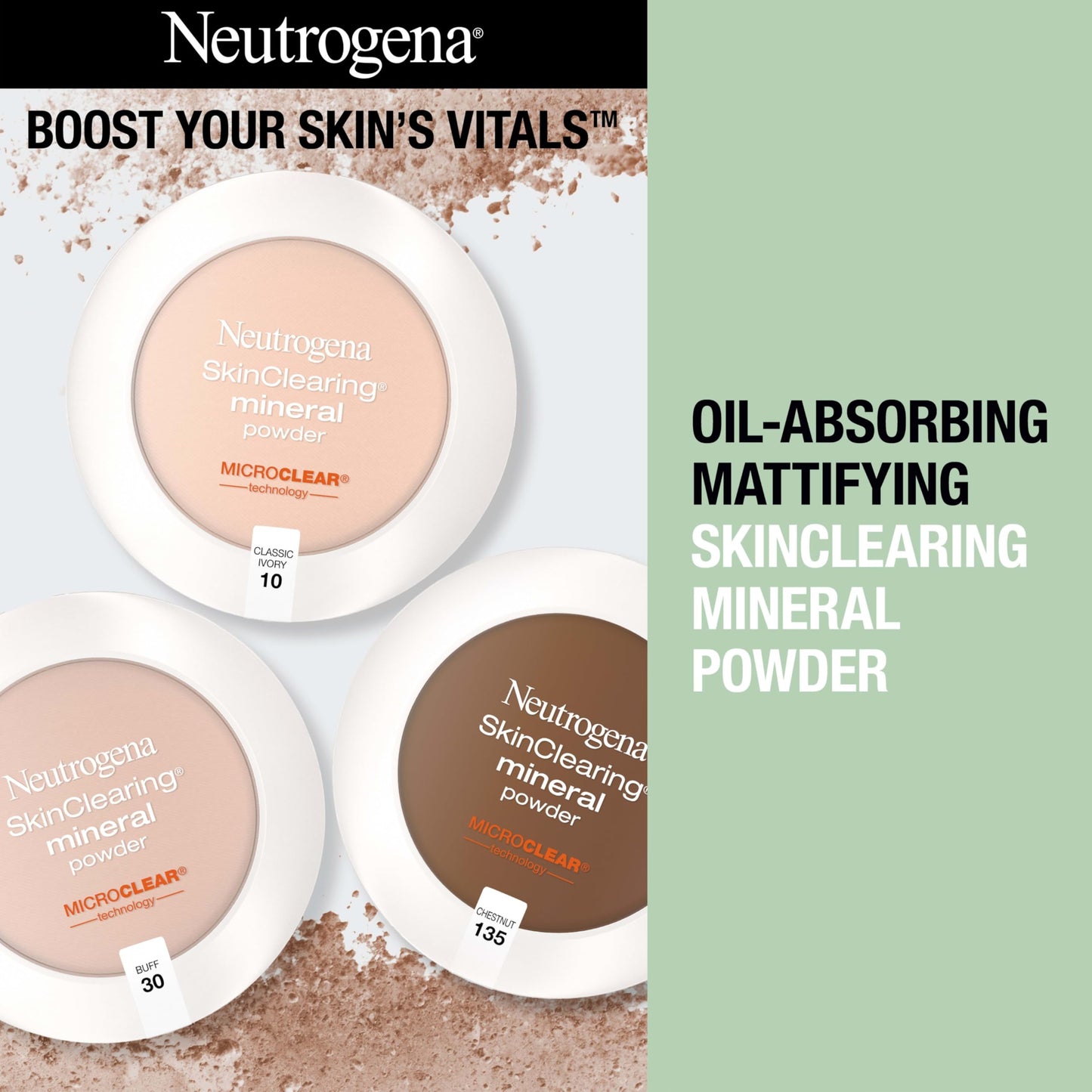 Neutrogena SkinClearing Pressed Mineral Powder Compact for Acne Prone Skin, Oil Absorbing Acne Makeup with Salicylic Acid helps to Cover, Treat Beauty & Personal Care Neutrogena
