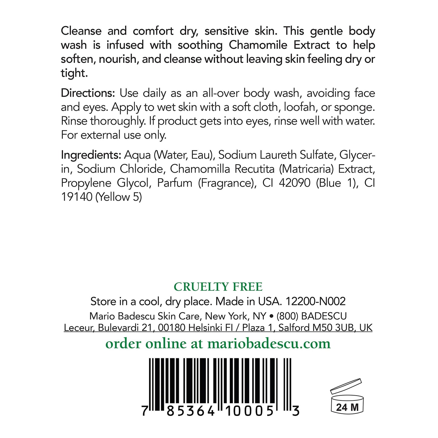 Mario Badescu Azulene Body Soap, Gentle Bath Wash to Soften, Nourish & Cleanse, Comforting Chamomile-Infused Formula for Dry or Sensitive Skin, 8 Fl Beauty & Personal Care Mario Badescu