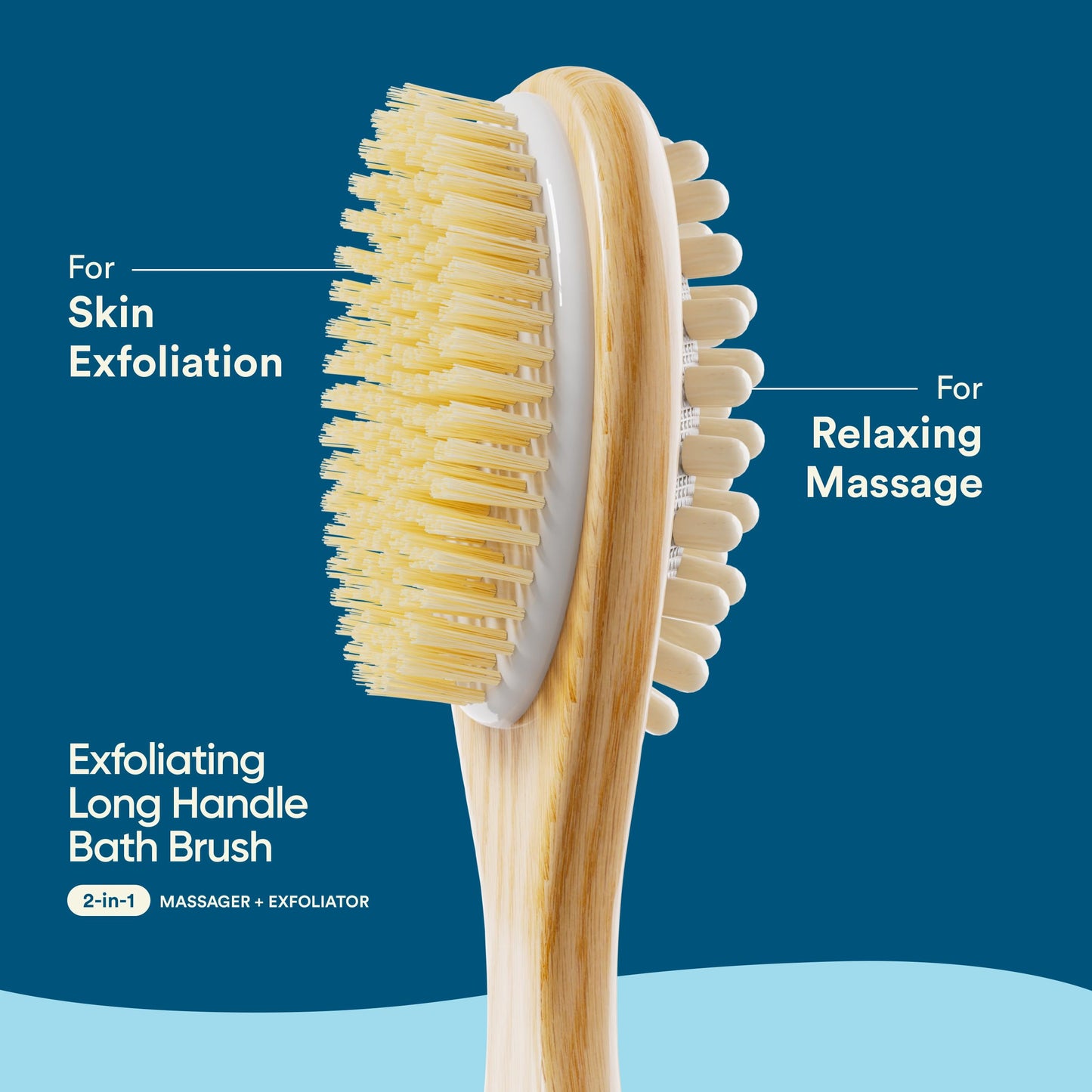 Bloom by Boldcare 2-in-1 Long Handle Body Brush for Skin Exfoliation and Massage Reduces Cellulite Stimulates Blood Circulation & Reduces Dead Skin Beauty and Personal Care Bloom by Boldcare