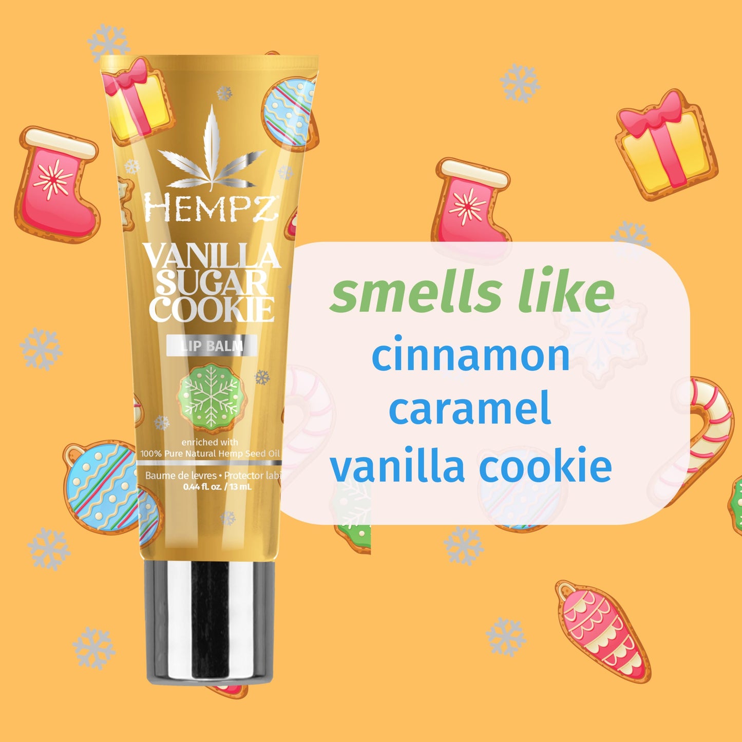 Hempz Vanilla Sugar Cookie Lip Balm, Nourishing Lip Care, Limited Edition Gloss .44 fl oz Beauty and Personal Care Hempz