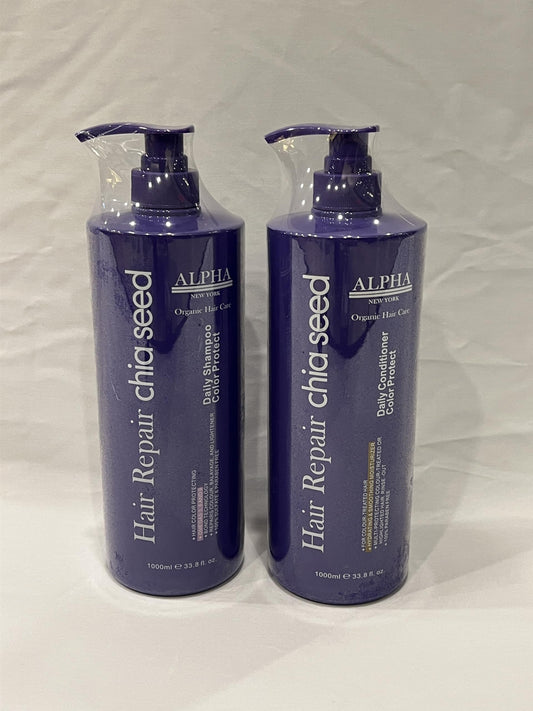 Alpha New York Purple Shampoo and Conditioner Set, Color Protect with Chia Seed, 1000ml Beauty & Personal Care ALPHA NEW YORK