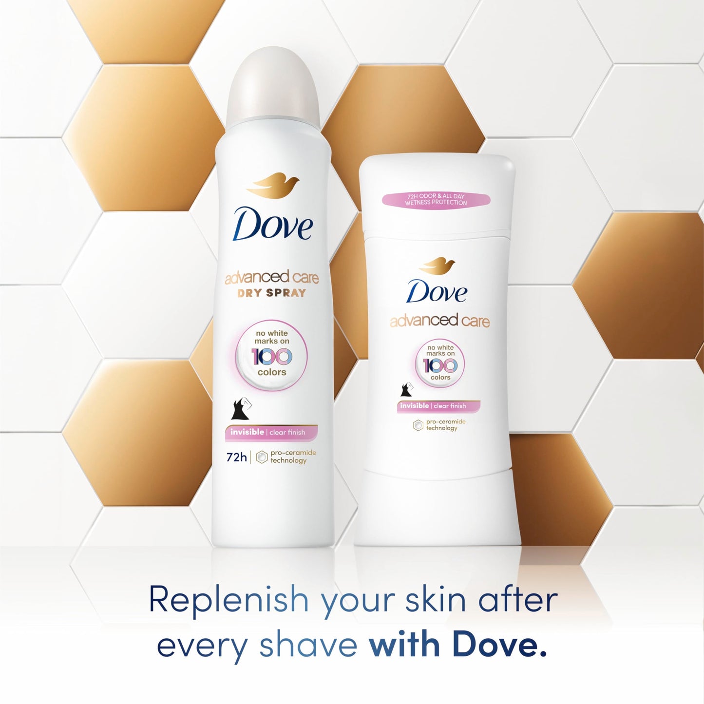 Dove Advanced Care Antiperspirant Deodorant Stick Clear Finish 4 Count deodorant that doesn’t stain clothes 72-hour odor control and all-day sweat Beauty and Personal Care Dove