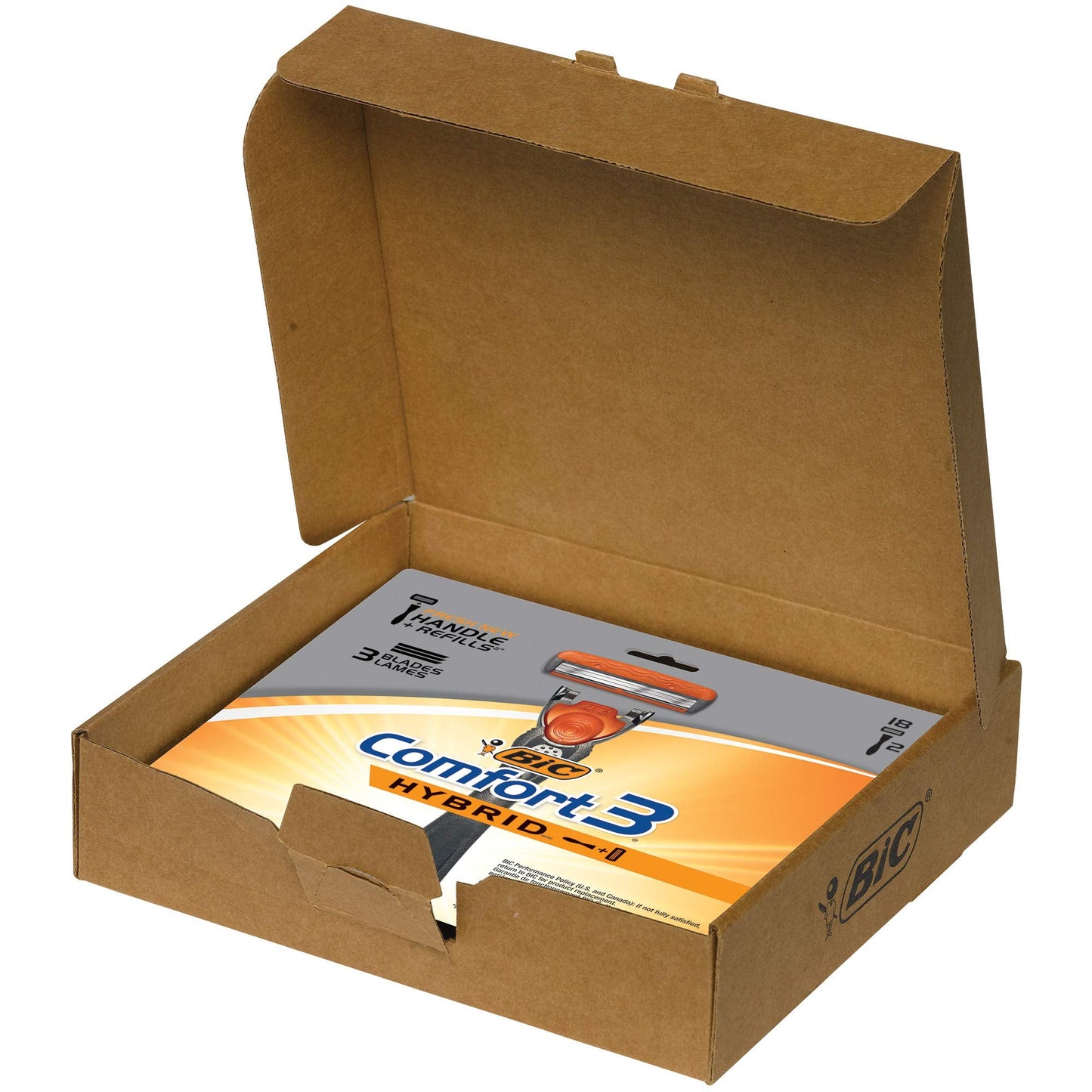 BIC Comfort 3 Hybrid Men's 3-Blade Disposable Razor, 2 Handles And 18 Cartridges Beauty and Personal Care BIC