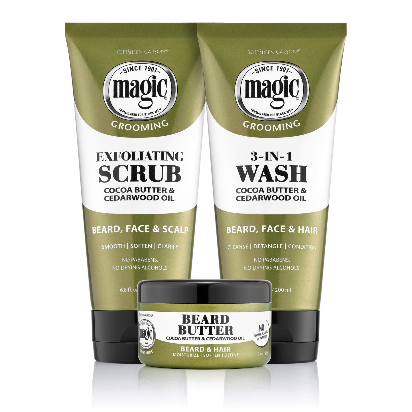 SoftSheen-Carson Magic Beard Wash 3 In 1 Cleanses and Conditions for Face, Beard and Hair, With Cocoa Butter and Shea Butter, 6.8 fluid ounces Beauty & Personal Care SoftSheen