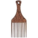 AFROPICK Wood Hair Pick for Long, Thick, Curly, & Afro Hair (Engraved Brown) Beauty & Personal Care Afropick