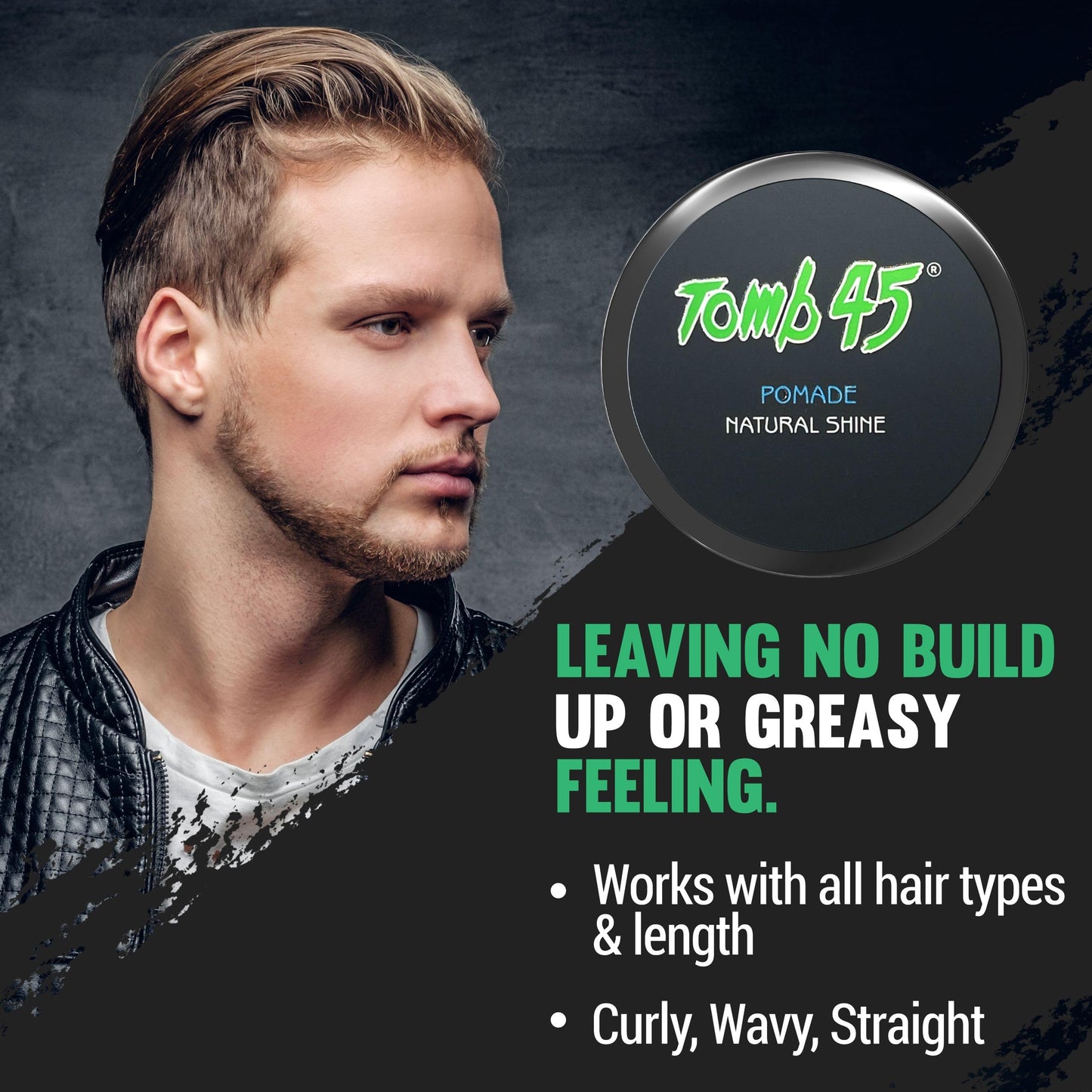 Tomb 45 Hair Styling Pomade - Strong Hold and High Shine for a Sleek Look - Long Lasting Control for All Hair Types - Easy to Apply Beauty & Personal Care Tomb 45