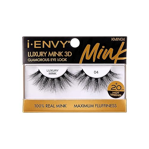 i-ENVY False Lashes Luxury Mink Collection Eyelashes 100% Real Mink Glamorous Eye Look Lashes Maximum Fluffiness 3D Multi-Curl Angle Beauty & Personal Care i•ENVY