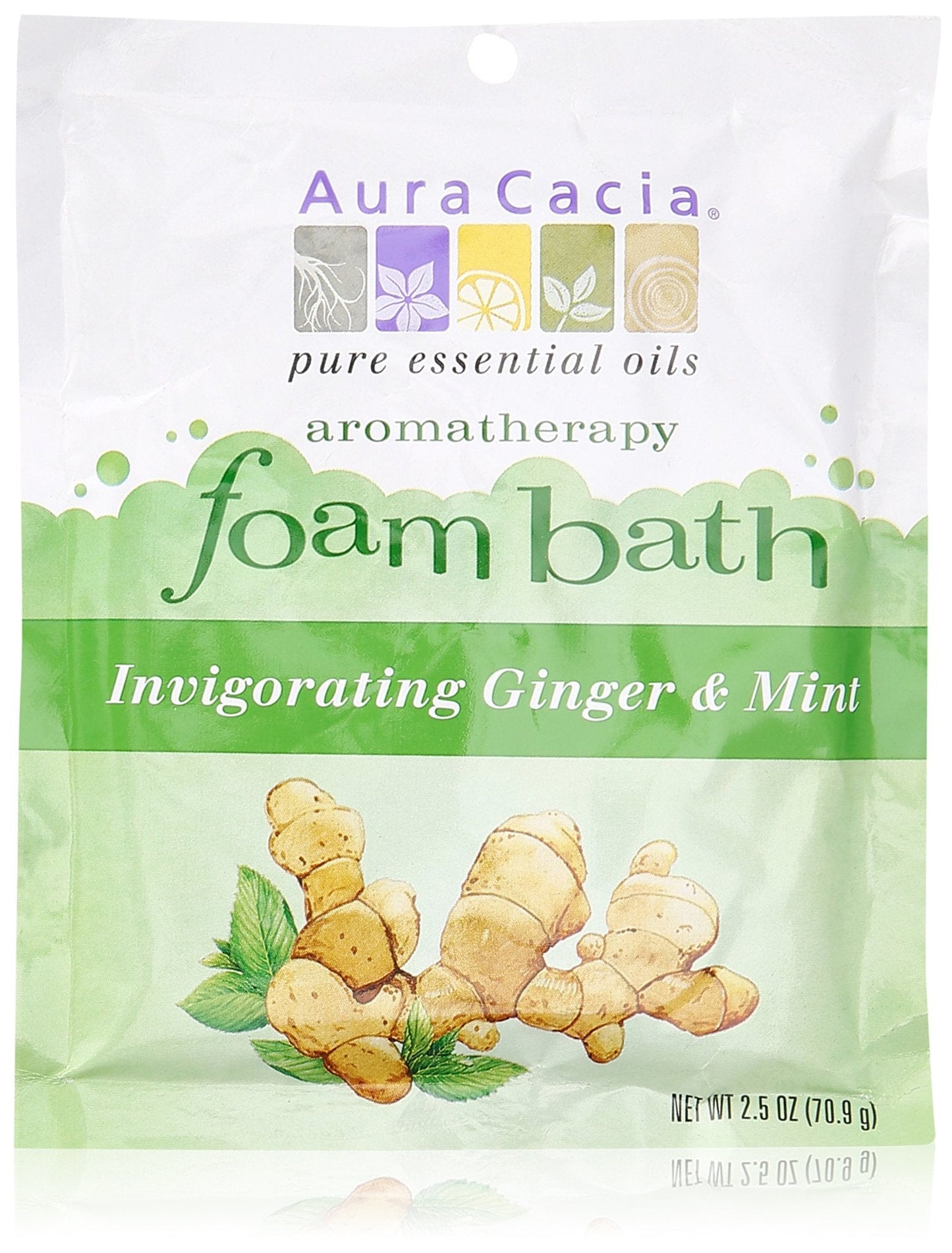 Aura Cacia Aromatherapy Foam Bath, Invigorating Ginger and Mint, 2.5 ounce packet (Pack of 3) Beauty and Personal Care Aura Cacia