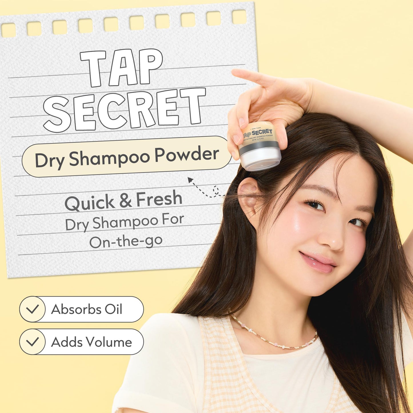 I DEW CARE Biotin Clarifying Dry Shampoo - Tap Secret Dark Brown Refill | Strengthening & Volumizing, Powder Type, Refillable, Travel size Beauty and Personal Care I DEW CARE