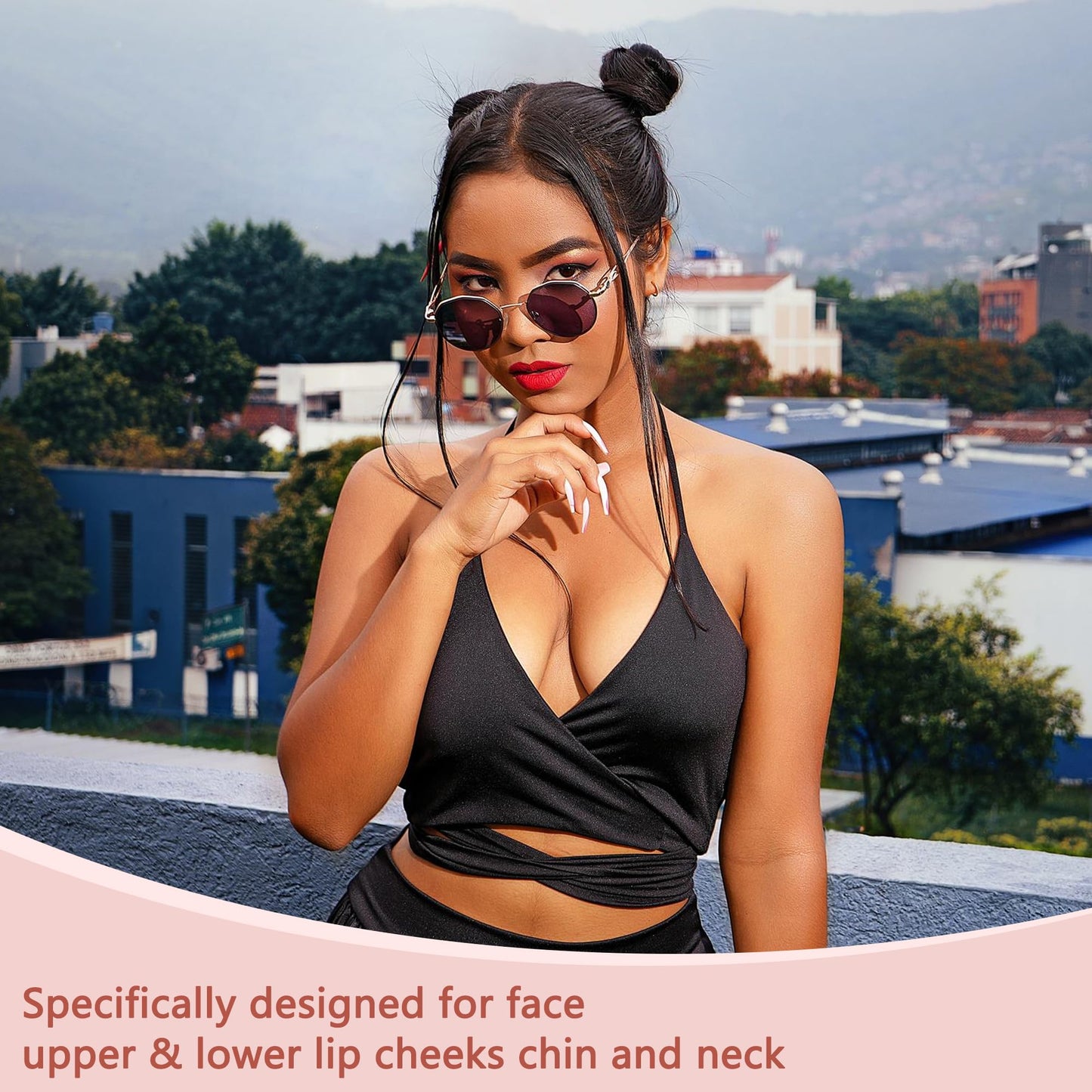 Facial Hair Remover for Women - as Seen on TV Painless Face Shaver - Electric Hair Removal Device for Face Lips Peach Fuzz with Light (Rose Gold) Beauty and Personal Care EVIEY