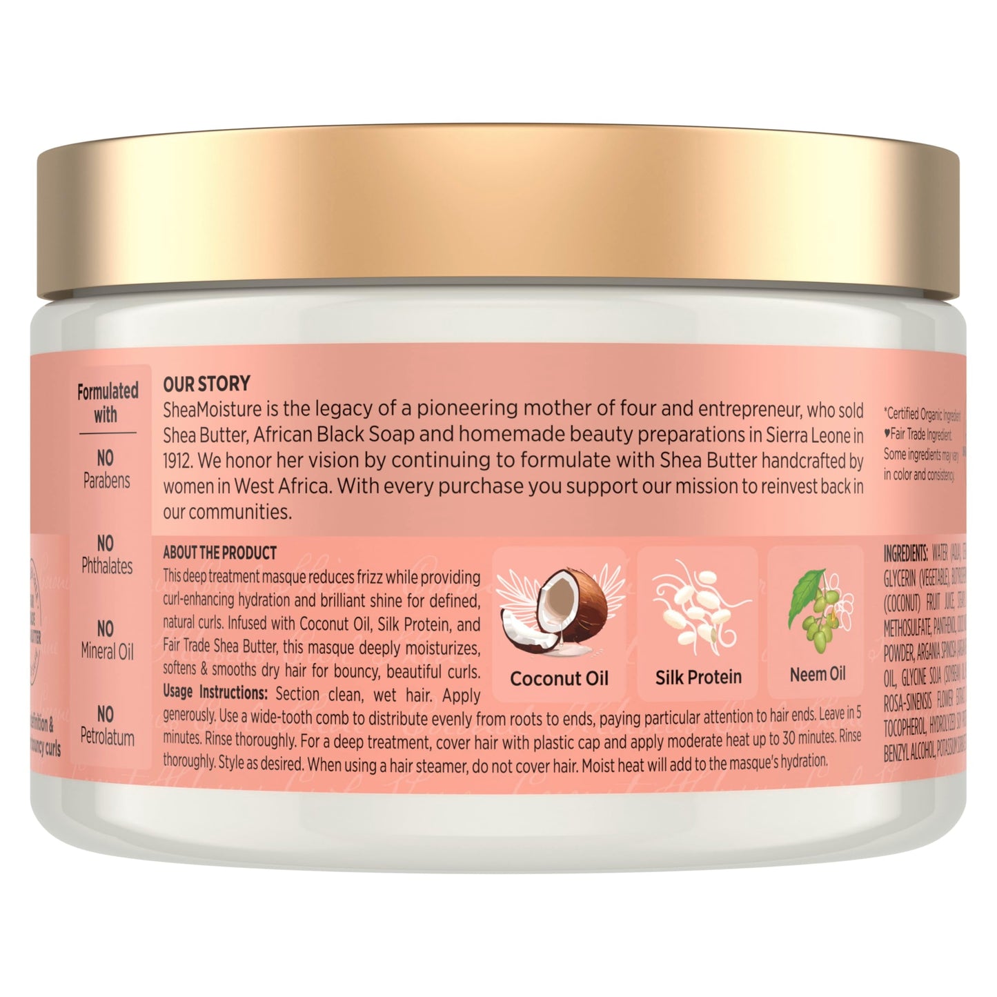SheaMoisture Hair Mask Coconut & Hibiscus for Dry Curls Hair Mask with Shea Butter 11.5 oz Beauty & Personal Care SheaMoisture