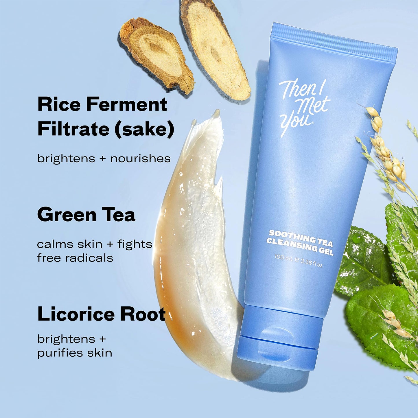 Then I Met You Soothing Tea Cleansing Gel, Vegan-Cruelty-Free Korean Skincare Cleanser with Fermented Rice, Centella, Hydrating Licorice, Glycerin Beauty & Personal Care Then I Met You
