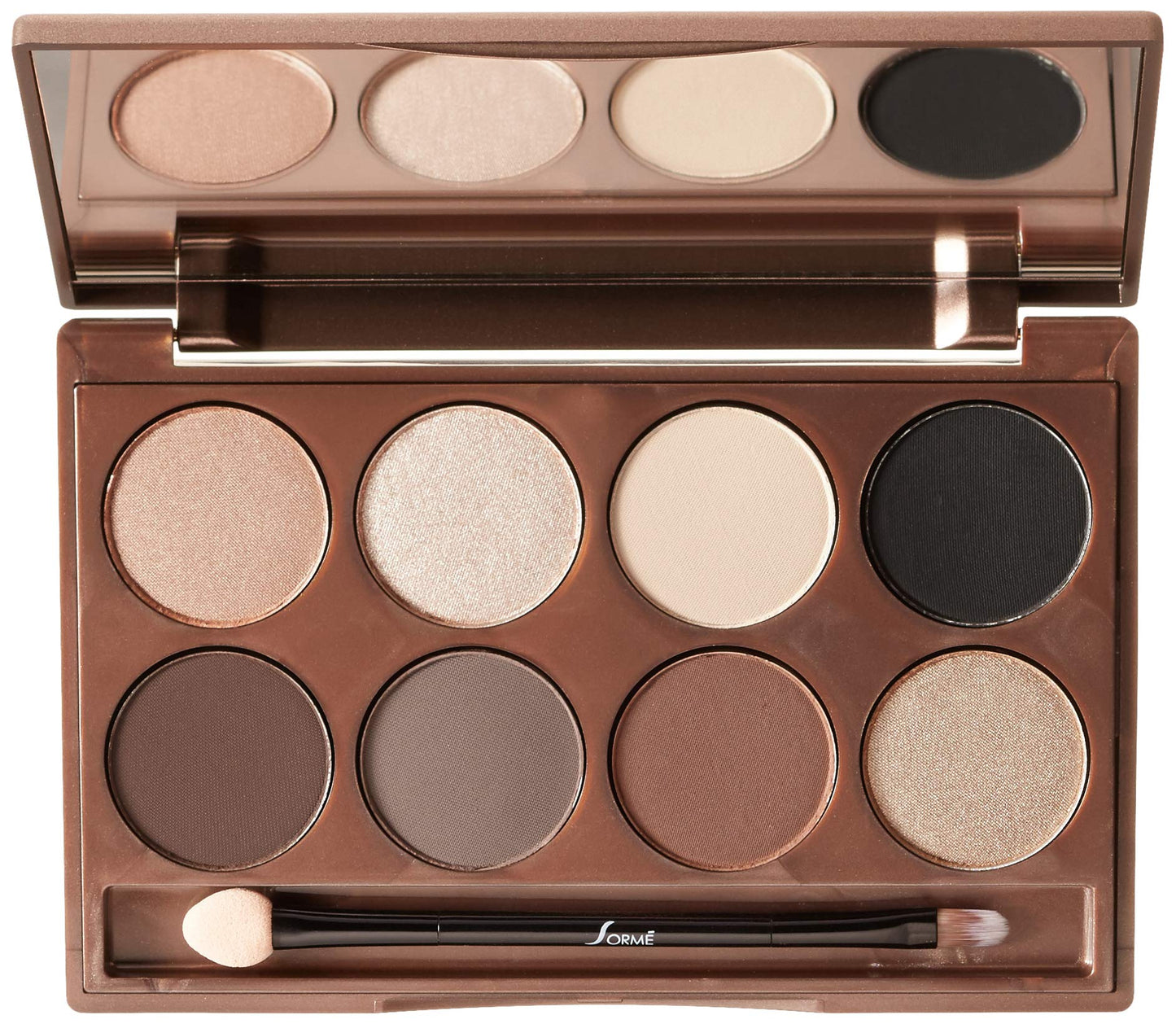 Sorme Cosmetics Accented Hues Eyeshadow Palette in Warm (0.64oz) | 8 Pans of Metallic, Shimmer, and Matte Eyeshadows | With Dual-Ended Makeup Brush Beauty & Personal Care SORMÉ