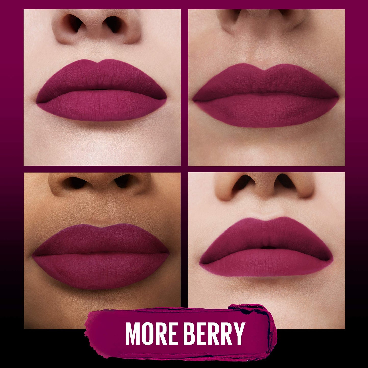 Maybelline Color Sensational Ultimatte Matte Lipstick, Non-Drying, Intense Color Pigment, More Berry, Warm Berry Purple, 1 Count Beauty & Personal Care MAYBELLINE