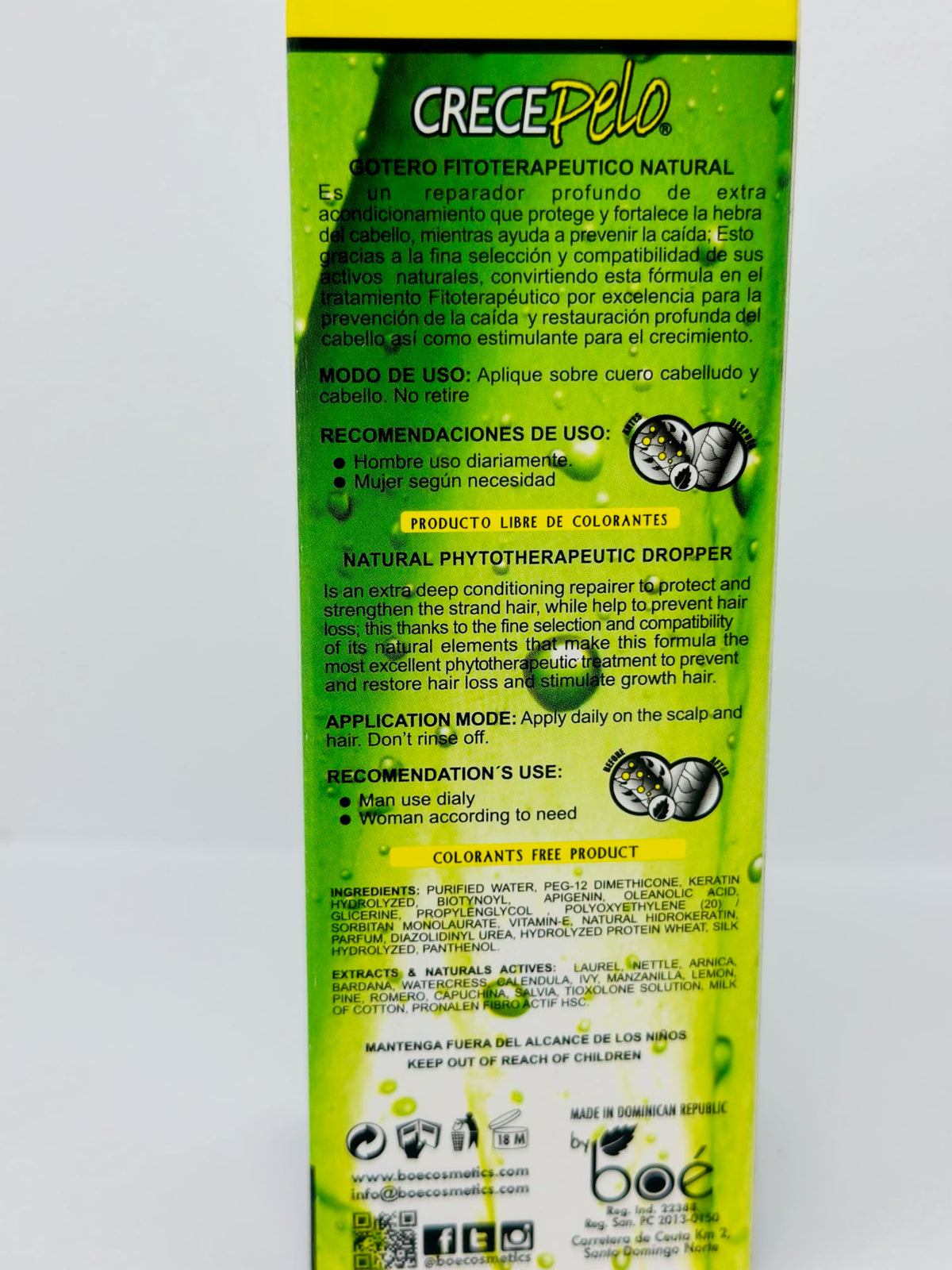 Natural Phytotherapeutic Hair Growth Dropper - 4.25 oz - Intensive Scalp Treatment for Hair Loss Prevention & Regeneration - Strengthens & Hydrates