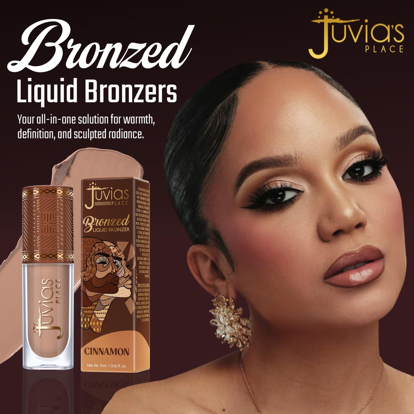 Juvia’s Place Bronzed Liquid Bronzer - Cinnamon - Liquid Bronzer for Face with Silky Blendable Texture - Buildable Coverage for Natural Contour Beauty & Personal Care Juvia's Place