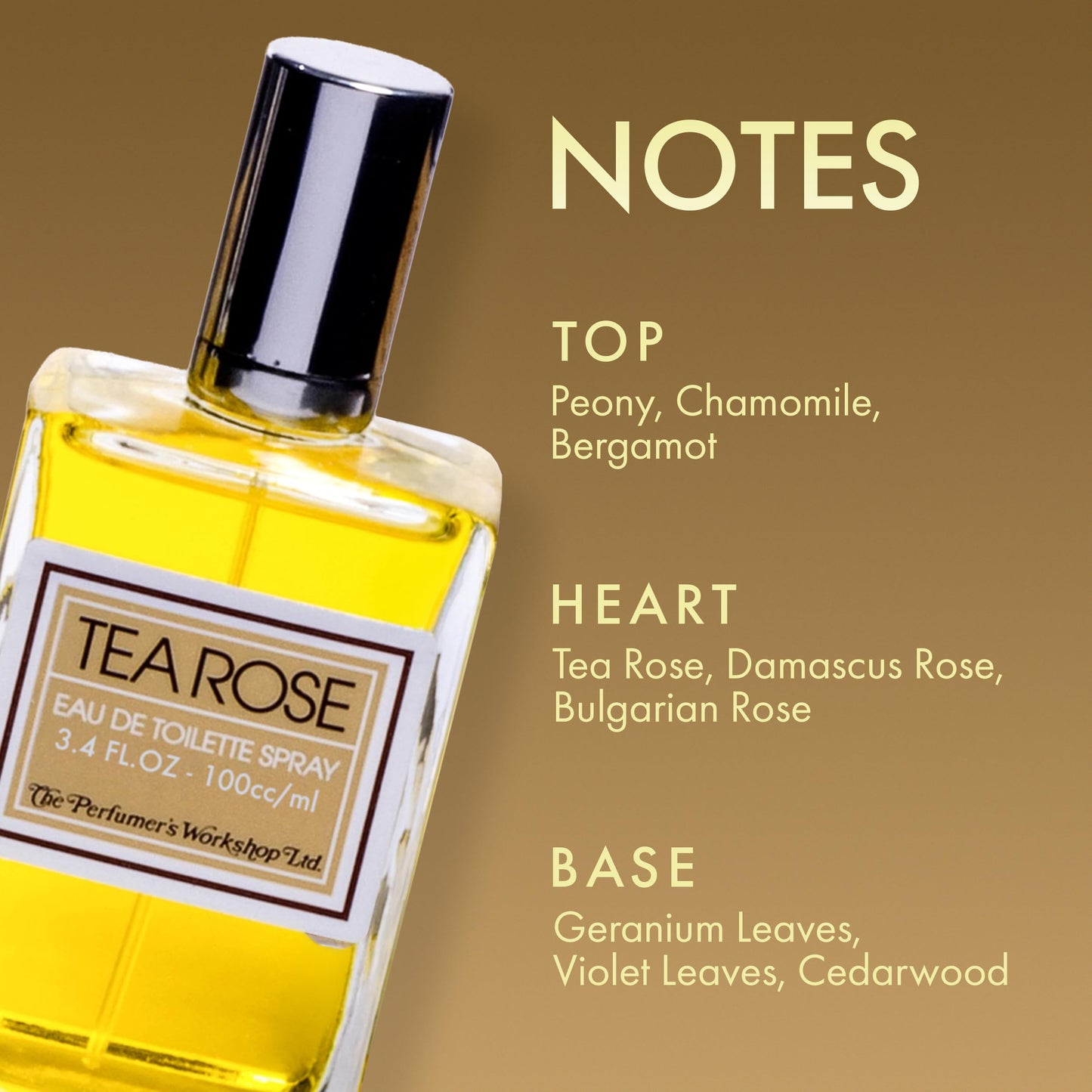 Perfumer's Workshop Tea Rose For Women - 3.4 Oz Eau De Toilette Spray Beauty & Personal Care Perfumer's Workshop