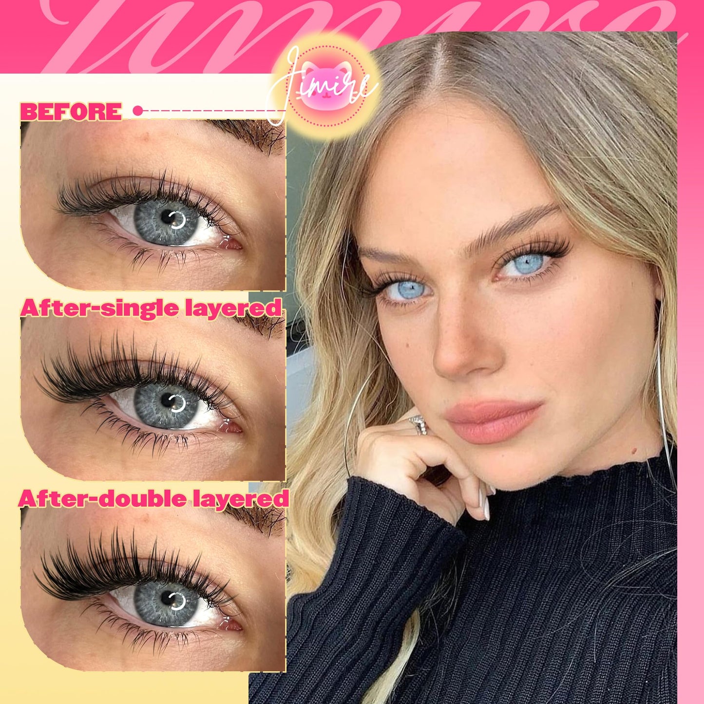 Venus Lash Clusters Kit with Bottom Lashes Natural Look Wispy 10-16MM Lash Extension Kit with Lash Bond and Seal, Remover, Tweezers D Curl Cluster Beauty and Personal Care JIMIRE