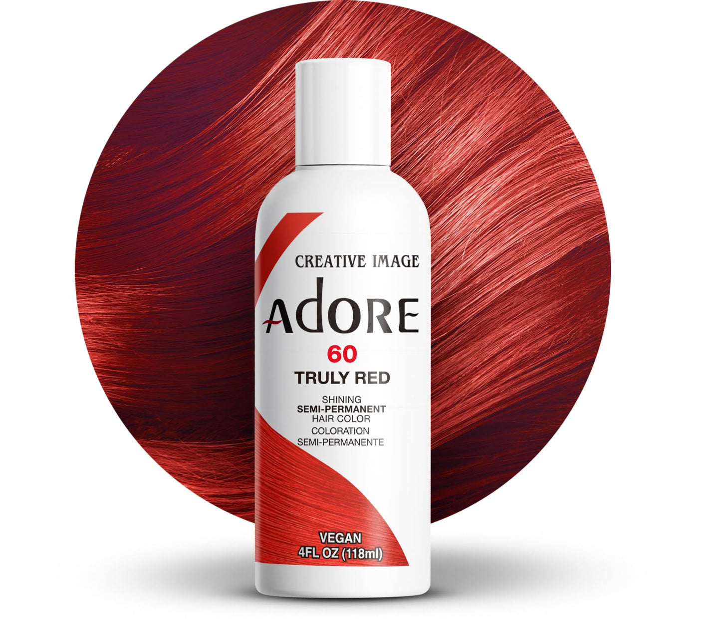 Adore Semi Permanent Hair Color (060 Truly Red) | Vegan & Cruelty-Free Red Hair Dye | No Ammonia, No Peroxide, No Alcohol | 4 Fl Oz Beauty & Personal Care Adore