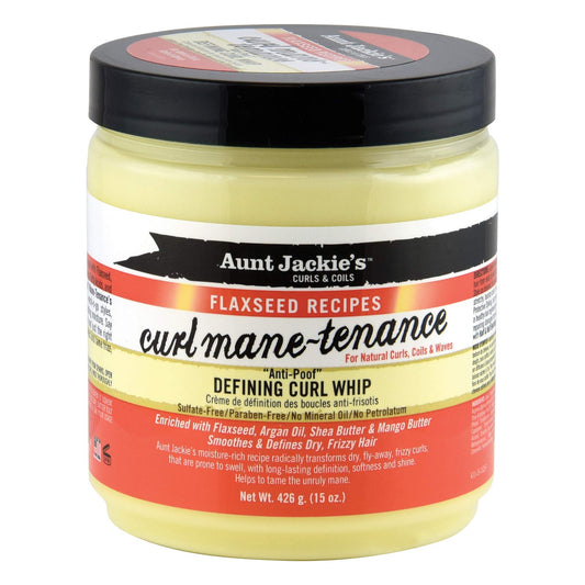Aunt Jackie's Flaxseed Recipes Curl Mane-tenance, Lightwieght Anti-Poof Defining Curl Whip, Enriched with Flaxseed, Argan Oil and Shea Butter, Great Beauty & Personal Care Aunt Jackie's