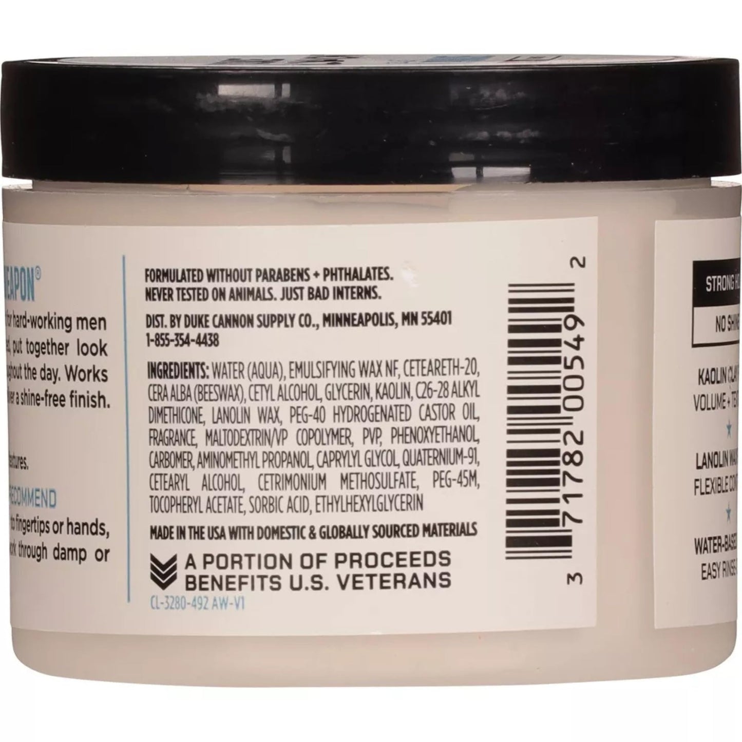 Duke Cannon Supply Co. Flexible Fiber Pomade for Men - 4.6 oz - Strong Hold, No Shine - Long-Lasting, Water-Based Matte Pomade Beauty & Personal Care Duke Cannon Supply Co.