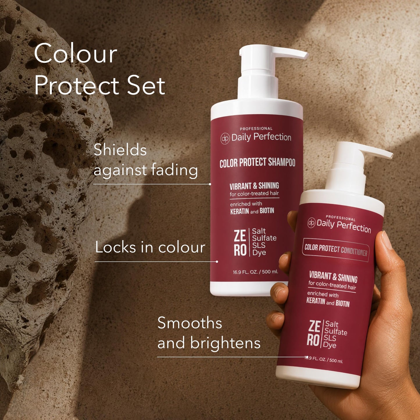 Daily Perfection Color Protect Shampoo and Conditioner Set - Vibrant and Shining Hair Care,Treated Hair with Biotin and Keratin - Salt, Sulfate Beauty & Personal Care Daily Perfection