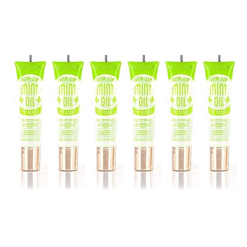 Ruby Kisses Broadway Vita-Lip Clear Lip Gloss (Mint Oil 6 Pack), Ultra-Hydrating & Soothing Formula with Vitamin Oils, High-Shine Non-Sticky Finish Beauty & Personal Care Ruby Kisses