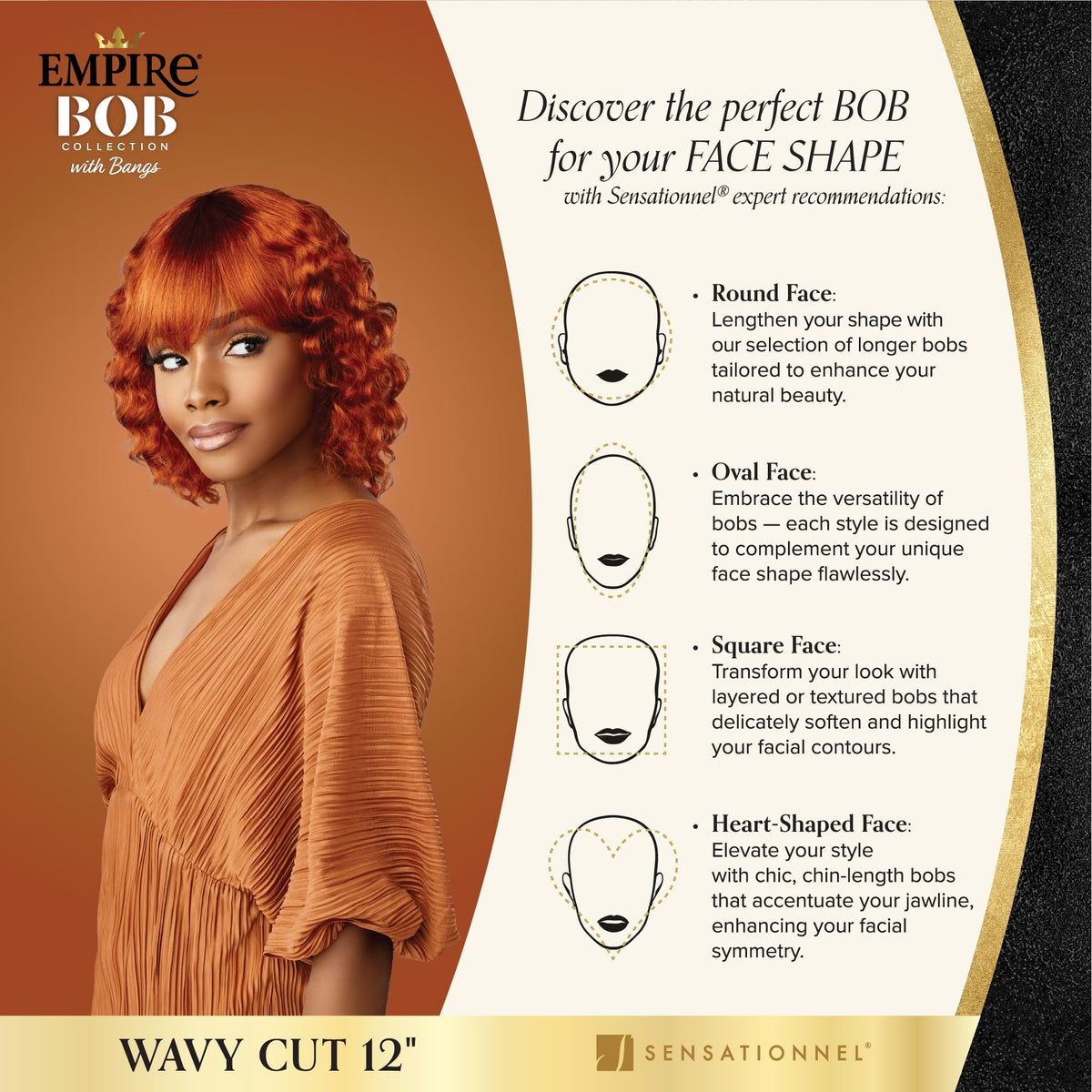 Sensationnel Empire Bob Humanhair Wig-Wavy Cut 12 Inch, M44