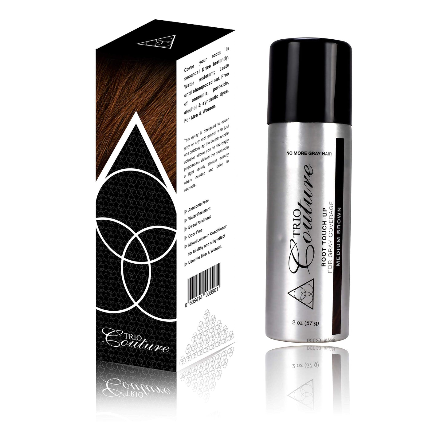 Trio Couture Hair Root Touch Up - Gray Concealer Spray, 2 oz (Medium Brown) Beauty & Personal Care TRIO COUTURE