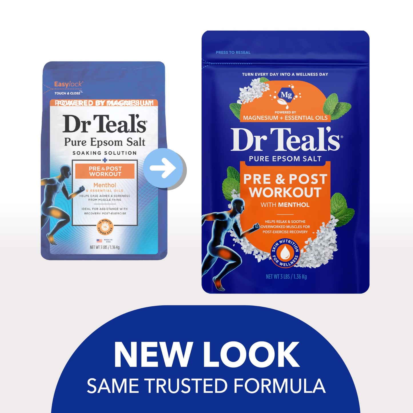 Dr Teal's Epsom Salt Magnesium Soak, Pre & Post Workout with Menthol & Essential Oils, 3 lbs Beauty and Personal Care Dr Teal's