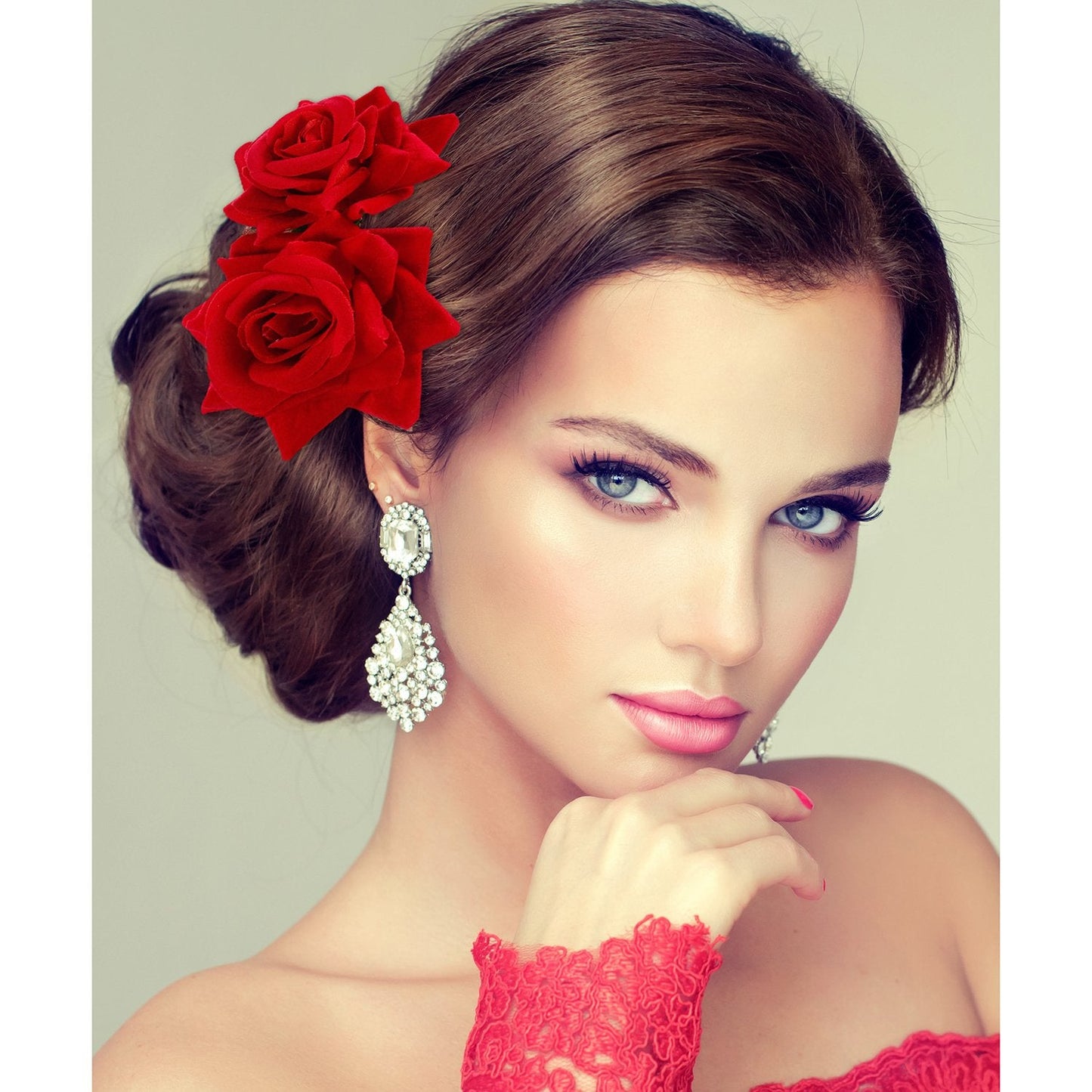 Bememo 2 Pack Women Rose Flower Hair Clip Rose Side Combs Flamenco Flowers Day of The Dead Costumes Mexican Hair Accessories for Wedding Party Decor Beauty & Personal Care Bememo