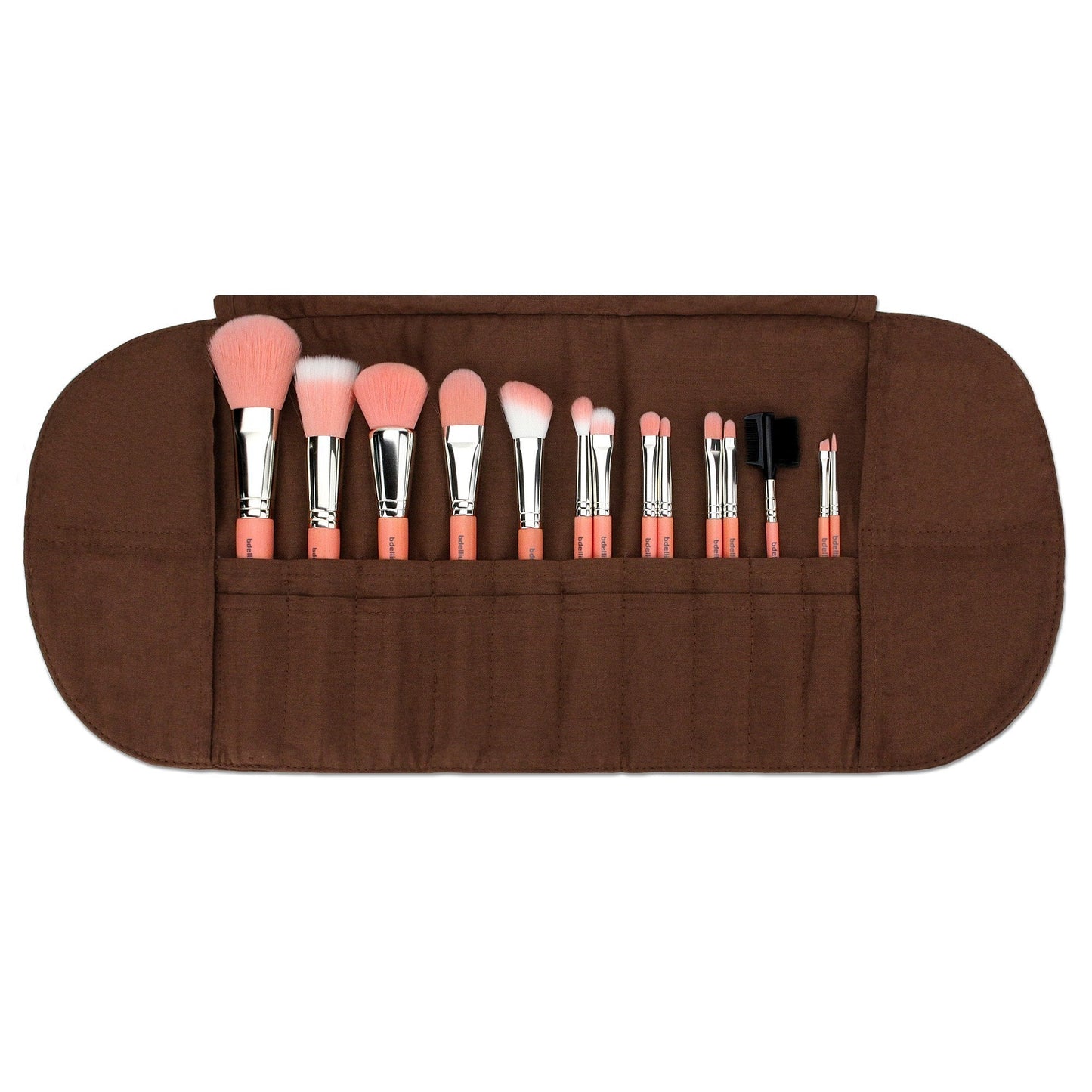 Bdellium Tools Professional Makeup Brush Pink Bambu Series - Complete 14pc. Brush Set with Roll-Up Pouch Beauty & Personal Care BDELLIUM TOOLS