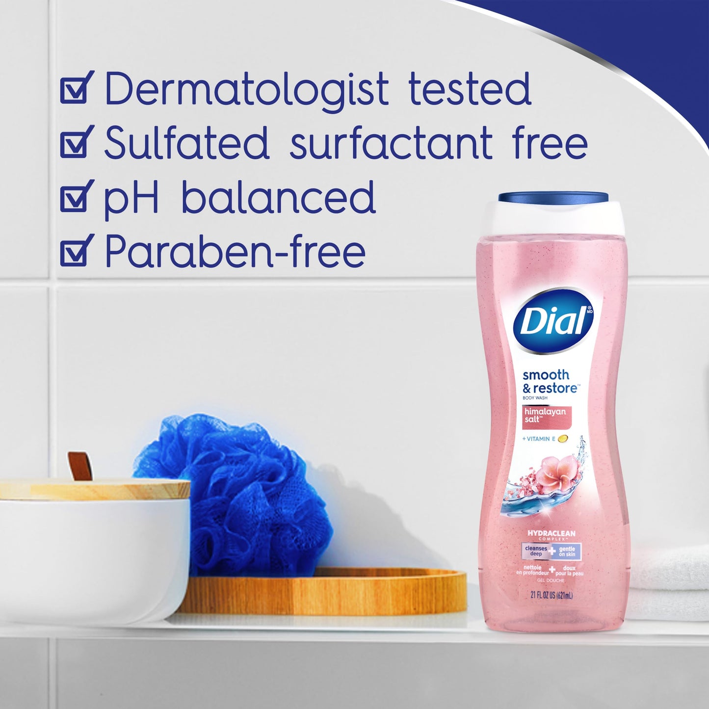 Dial Smooth & Restore Body Wash, Himalayan Salt, 21 fl oz (Pack of 4) Beauty & Personal Care Dial