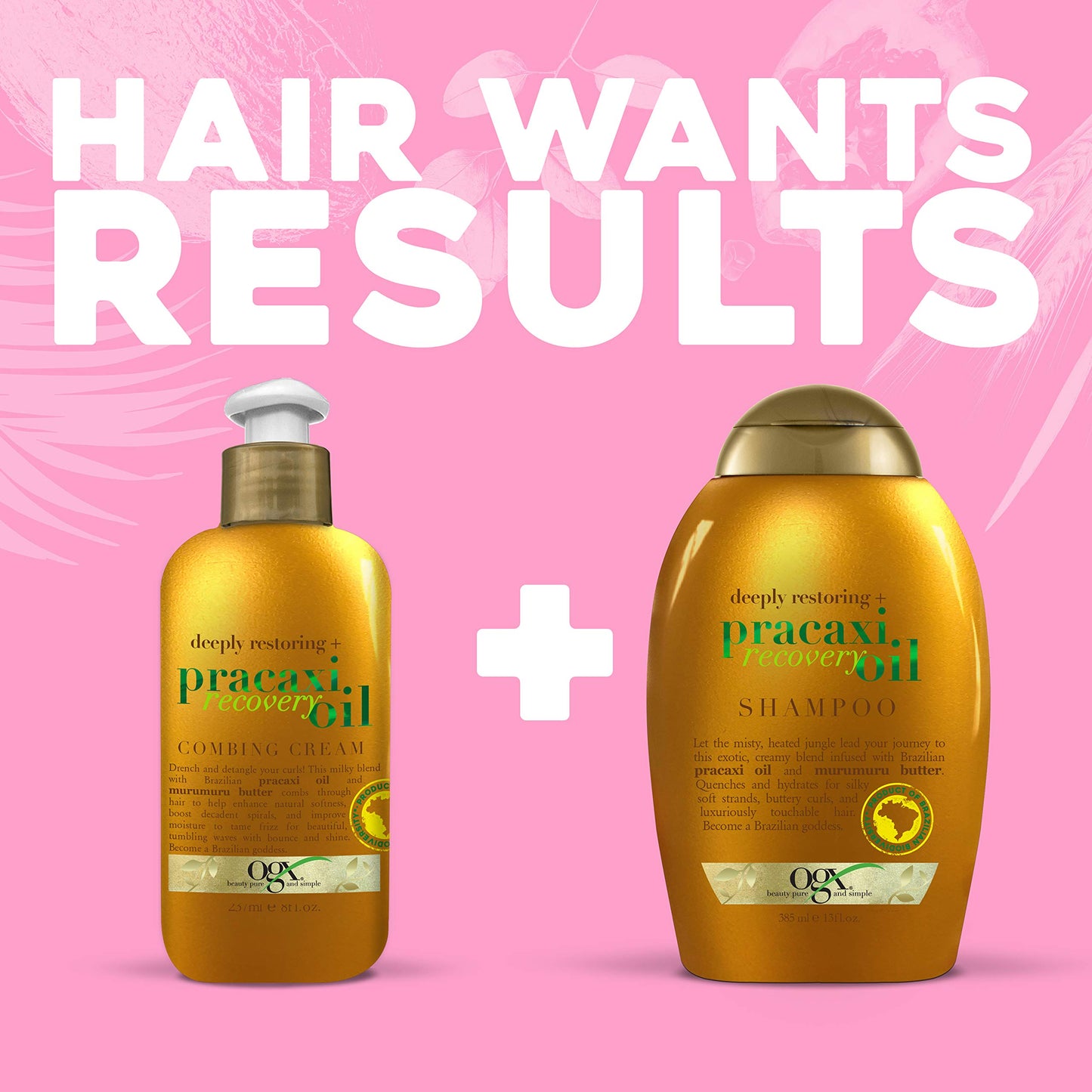 OGX Deeply Restoring + Pracaxi Recovery Oil AntiFrizz LeaveIn Combing Cream with Murumuru Butter SulfateFree Surfactants Conditioning Hair Treatment Beauty & Personal Care OGX