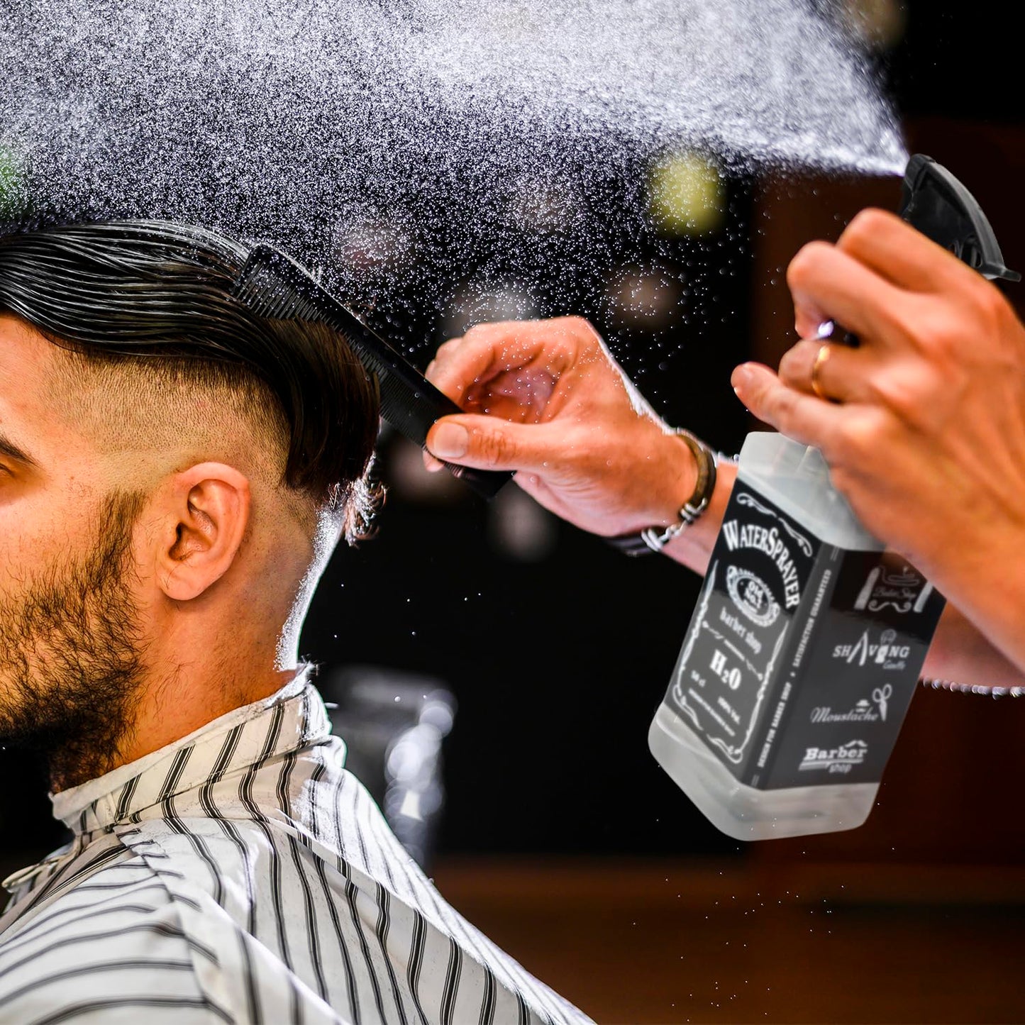 STUDIO LIMITED Barber Spray Bottle, Fine Mist Sprayer for Stylists, Refillable Hair Spray Bottle (500ml/16.9oz, Clear) Beauty & Personal Care STUDIO LIMITED