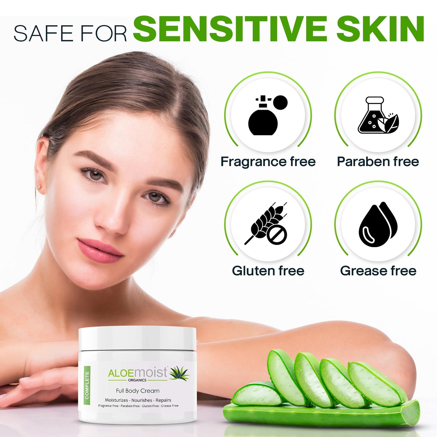 Organic Aloe Vera Lotion - Face & Body Moisturizing Cream with Natural Aloe Vera, Vitamin E Oil, Vitamin C, Retinol Cream, Shea Butter - Anti Aging Beauty & Personal Care AloeMoist