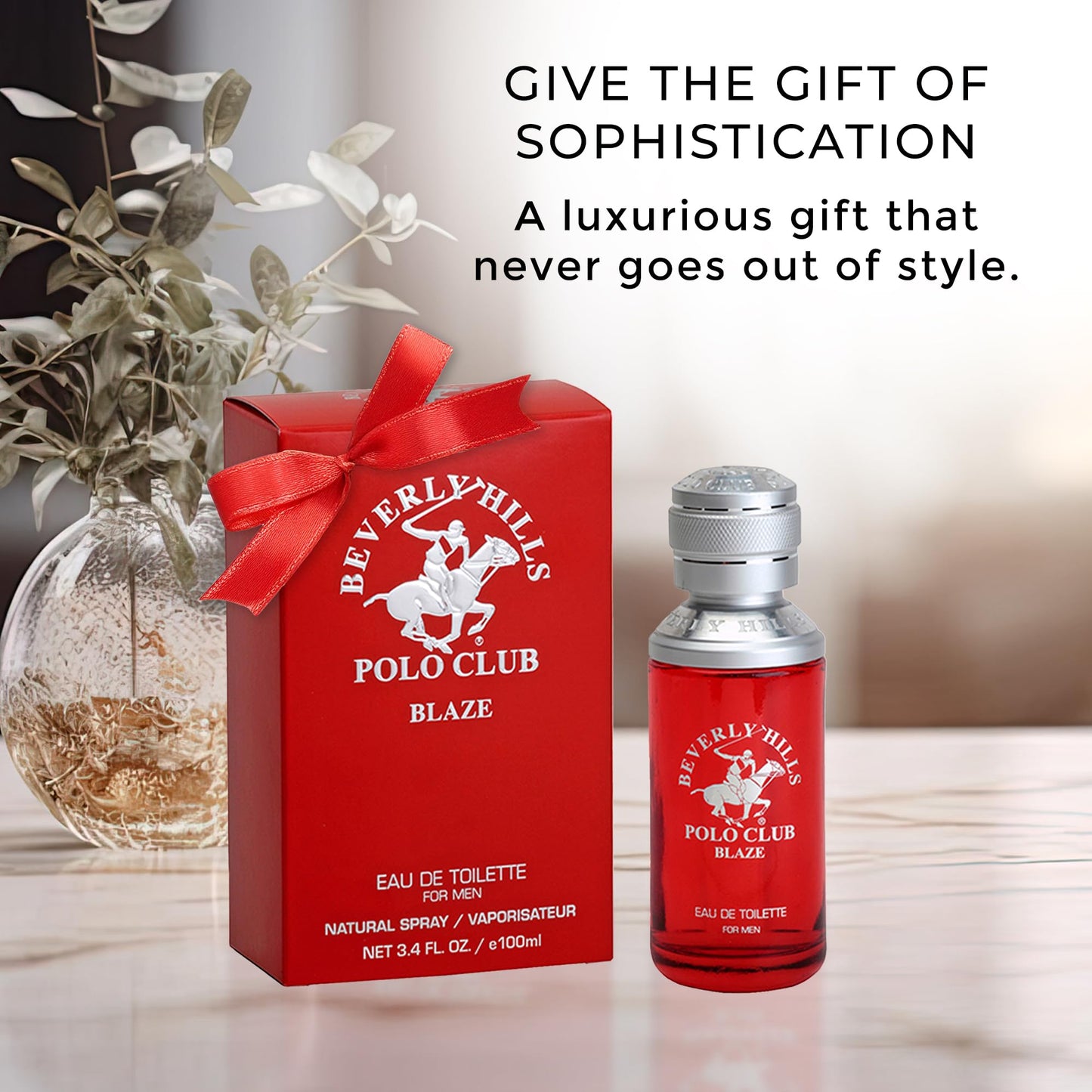 Beverly Hills Polo Club BLAZE - Cologne for Men with Notes of Cedar & Basil - Fresh & Classy Fragrance Scent - Eau De Toilette Spray 3.40fl.oz / 100ml Beauty & Personal Care Beverly Hills Polo Club