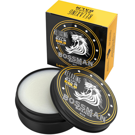 Bossman Relaxing Beard Balm for Men (Gold Scent) - Tames, Relaxes, Thickens & Softens for Ultimate Beard Care - Made in USA Beauty & Personal Care Bossman