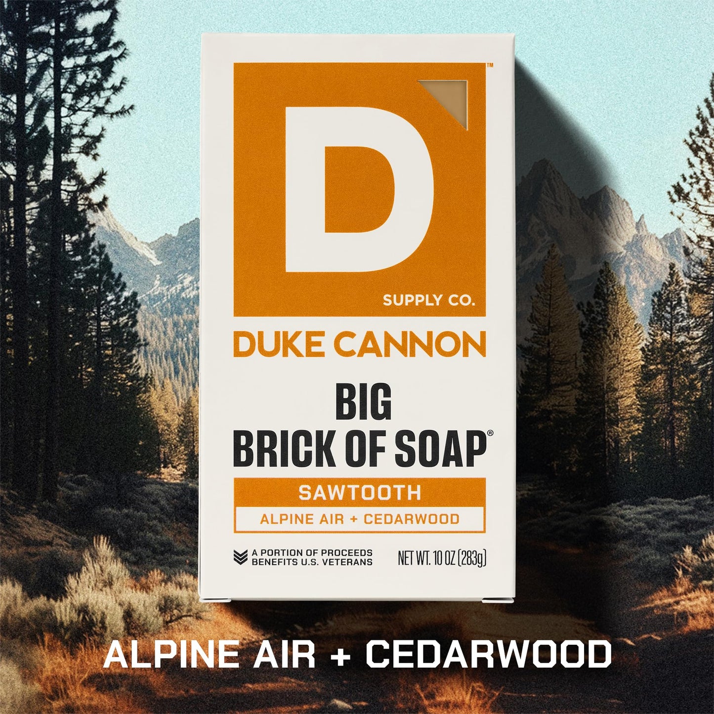 Duke Cannon Sawtooth Big Brick of Soap 4-Pack, 10 oz Each - Alpine Air & Cedarwood Scent, Large Triple-Milled Bar Soap for Men, Long-Lasting Beauty & Personal Care Duke Cannon Supply Co.